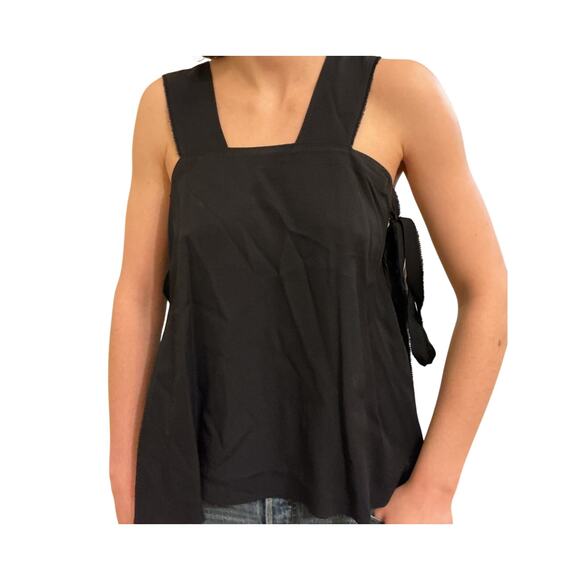 Helmut Lang Navy Textured A-Line Tank Top - XS